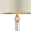 Table Lamp with Crystal Orb and Metal Stalk Support Gold By Casagear Home BM240912