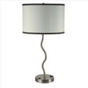 Table Lamp | 29" | Drum Shade | Curved Frame | Silver