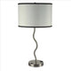 Table Lamp | 29" | Drum Shade | Curved Frame | Silver