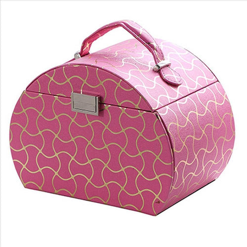 Jewelry Case | 2 Drawer Storage | Wavy Pattern | Pink