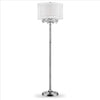 Floor Lamp | Twisted Crystal Accent | Dual Fabric Shade | Clear