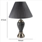 Urn Shaped Ceramic Table Lamp with Pleated Fabric Shade Gray By Casagear Home BM240946