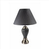 27 Inch Urn Shaped Ceramic Table Lamp, Pleated Fabric Shade, Gray By Casagear Home