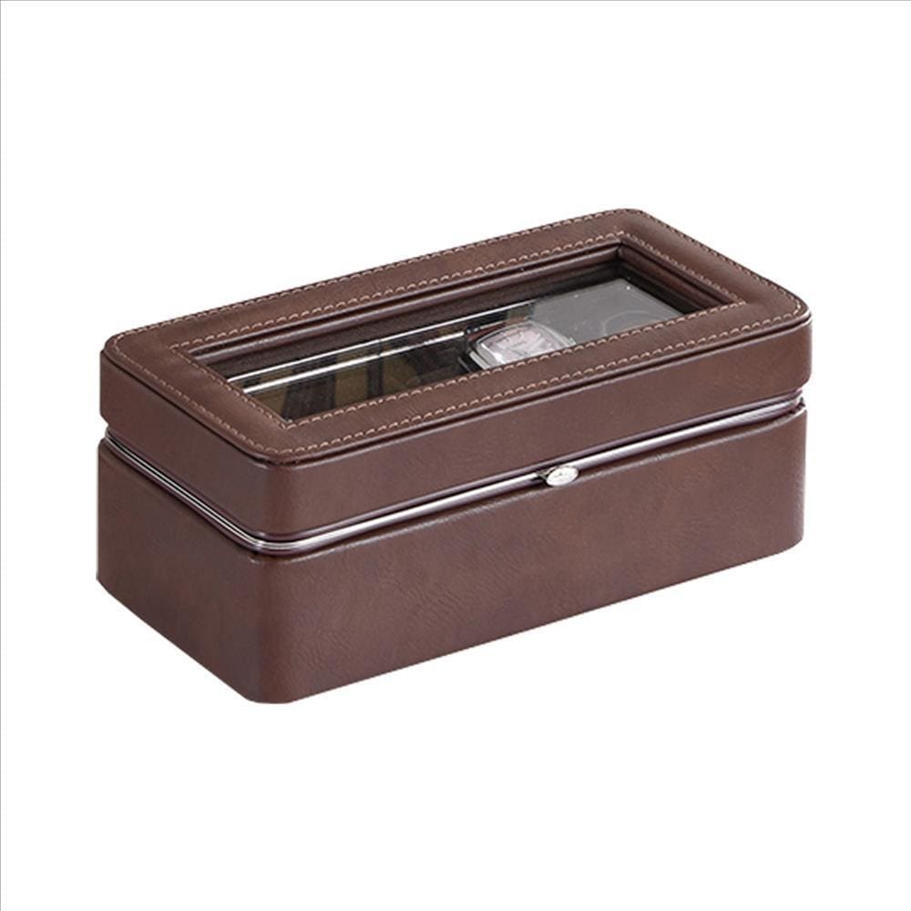 Watch Case | 4 Slots | Removable Cushions | Brown
