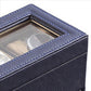 Watch Case with Drawer Display and 4 Slots Blue By Casagear Home BM240949