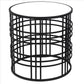 Mirrored Top Round Accent Table with Open Base Set of 2 Black By Casagear Home BM241052