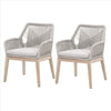 Reid Armchair | Woven Rope Back | Set of 2 | Brown | Gray