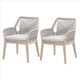 Reid Armchair | Woven Rope Back | Set of 2 | Brown | Gray