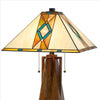 Table Lamp with Tiffany Shade and Geometric Design Multicolor BM241807