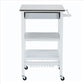 Kitchen Cart with 2 Wooden Shelves and 1 Drawer White BM241846
