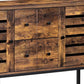 Wooden Sideboard with 2 Doors and 2 Drawers Brown and Black BM241851