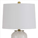 Table Lamp with Dotted Ceramic Body and Round Base White BM241866