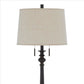 Floor Lamp with Tubular Turned Resin Support and Pull Chain Dark Bronze BM241868