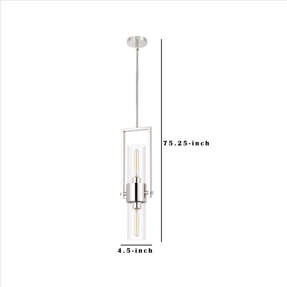 Pendant with Cylindrical Rotatable Glass Shade Chrome BM241872
