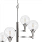 Chandelier with 4 Globe Glass Shades and Cone Design Holders Chrome BM241873