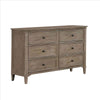 Dresser with 6 Storage Drawers and Turnip Feet, Natural Brown By Casagear Home