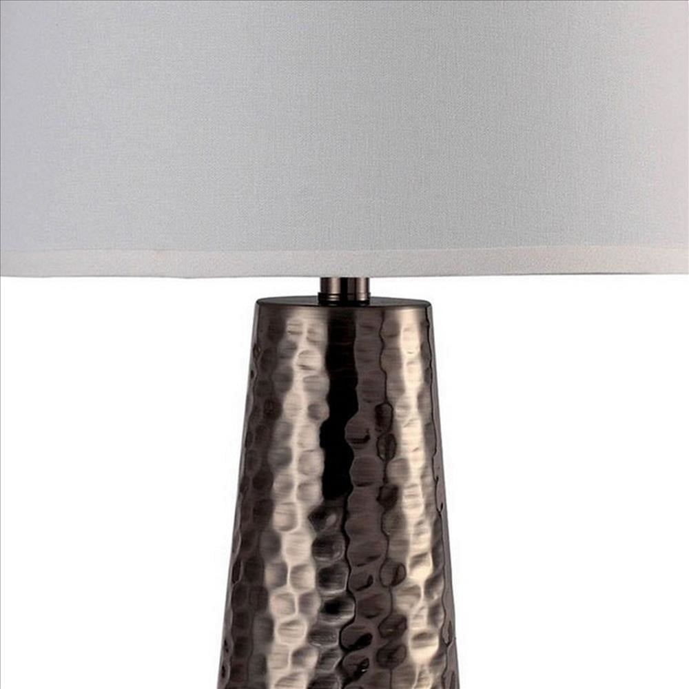 Table Lamp with Hammered Metal Base Set of 2 Bronze By Casagear Home BM241946