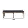 Bench with Velvet Upholstered Seat and 6 Legged Support Gray By Casagear Home BM242606
