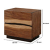 Nightstand with 2 Drawers and Live Edge Details Brown By Casagear Home BM242607