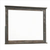 Rectangular Mirror with Wooden Encasing and Grains, Dark Brown By Casagear Home