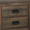 Wooden Nightstand with 2 Drawers and Saw Hewn Texture Brown By Casagear Home BM242629