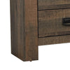 Wooden Nightstand with 2 Drawers and Saw Hewn Texture Brown By Casagear Home BM242629