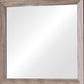 Mirror with Rectangle Wooden Frame and Washed Look Brown By Casagear Home BM242633
