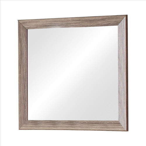 Mira Mirror | Rectangle Wood Frame | Washed Look | Brown