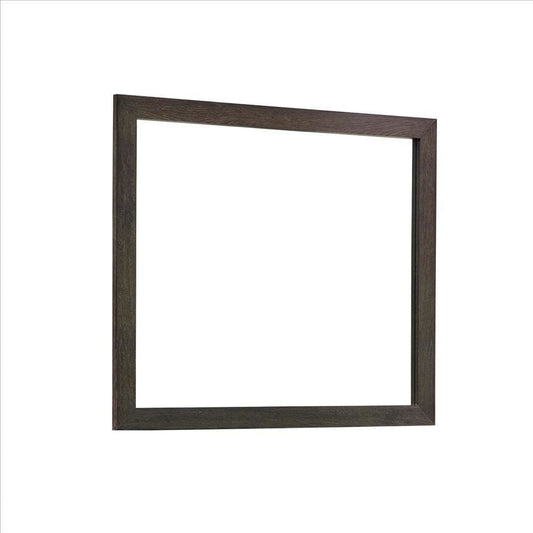 Mirror with Wooden Frame and Mounting Hardware, Dark Brown By Casagear Home