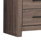 2 Drawer Nightstand with Metal Bar Pulls Brown By Casagear Home BM242646