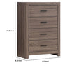 5 Drawer Chest with Metal Bar Pulls Brown By Casagear Home BM242649