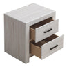 Nightstand with 2 Drawers and Metal Bar Pulls White By Casagear Home BM242652