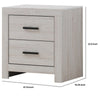 Nightstand with 2 Drawers and Metal Bar Pulls White By Casagear Home BM242652