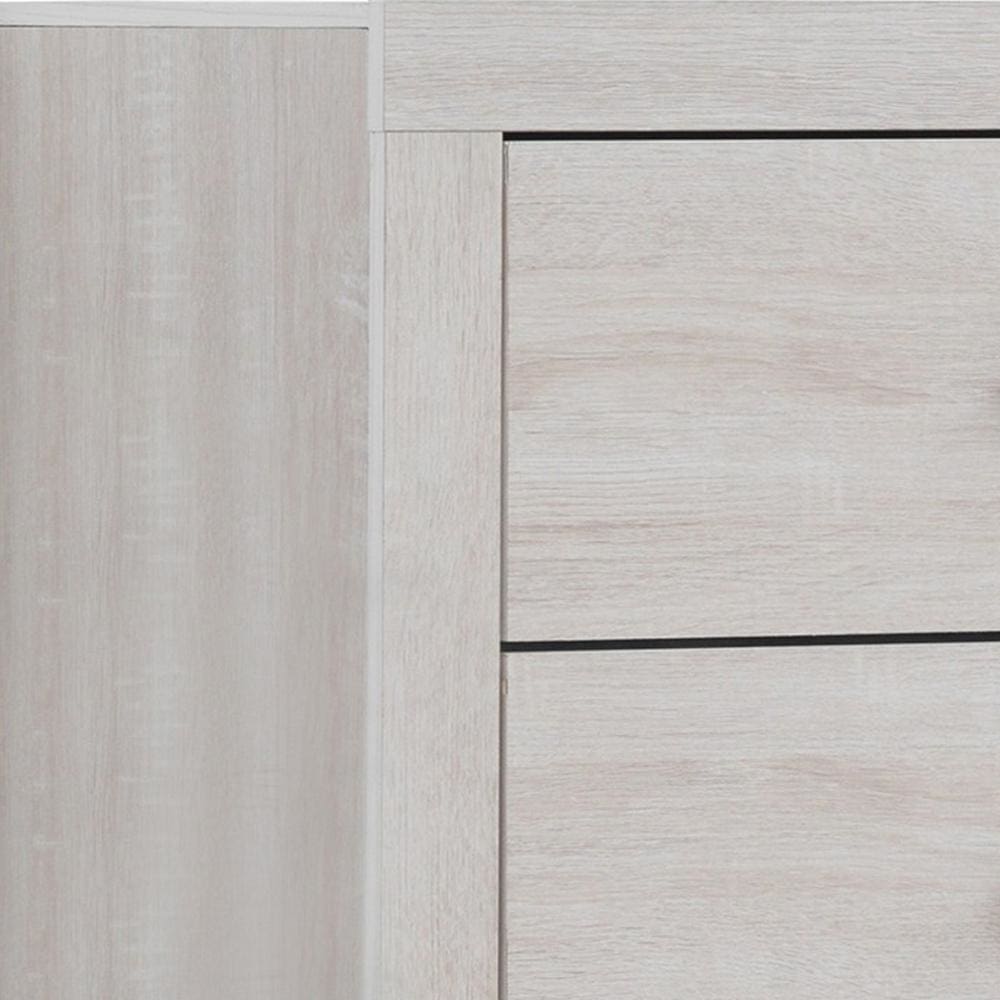Chest with 5 Drawers and Metal Bar Pulls White By Casagear Home BM242655