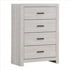 Axel Tall Dresser Chest | 5 Drawer | Metal Bar Pull Handles | White