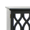 Cabinet with Lattice Pattern Mirror Insert 2 Doors Black By Casagear Home BM242675