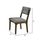 Side Chair with Tufted Back and Welt Trimming Set of 2 Gray and Brown By Casagear Home BM242694