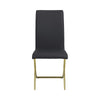 Side Chair with Cross Curved Metal Legs Set of 4 Gold and Black By Casagear Home BM242700