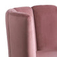 Swivel Chair with Sea Shell Vertical Tufting and Metal Base Pink and Gold By Casagear Home BM242717