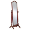 Standing Cheval Mirror with Wooden Frame Turned Posts, Brown By Casagear Home