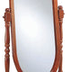 Standing Cheval Mirror with Oval Frame Turned Posts Brown By Casagear Home BM242736