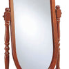 Standing Cheval Mirror with Oval Frame Turned Posts Brown By Casagear Home BM242736
