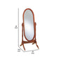 Standing Cheval Mirror with Oval Frame Turned Posts Brown By Casagear Home BM242736