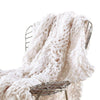 Veria Throw Blanket with Hand Knitted Acrylic Fabric The Urban Port Cream By Casagear Home BM242781