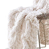Veria Throw Blanket with Hand Knitted Acrylic Fabric The Urban Port Cream By Casagear Home BM242781
