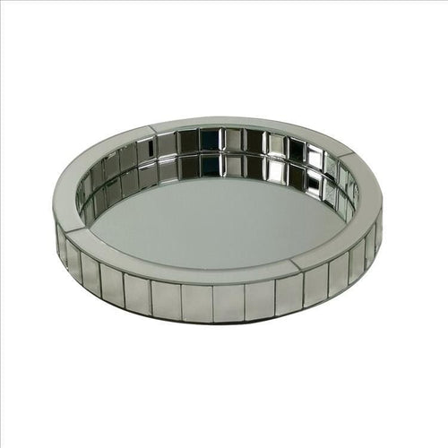 Liora Tray | Round | Beveled Mirror Frame | Clear