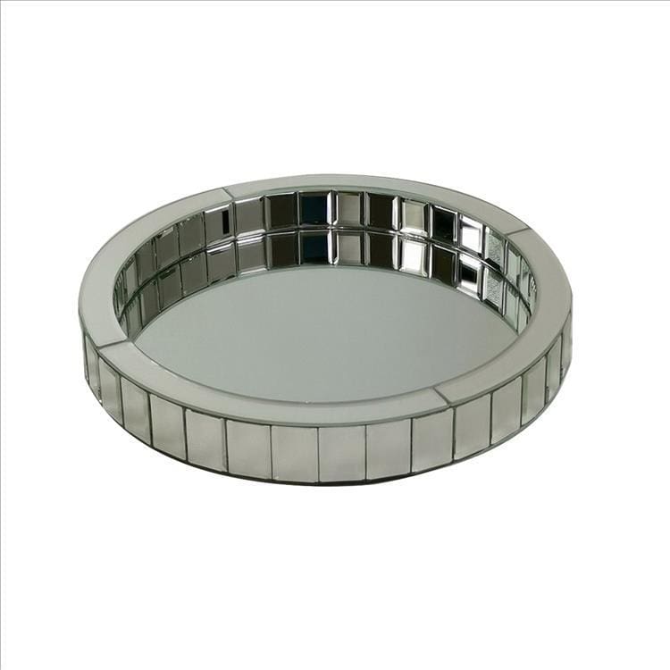 Liora Tray | Round | Beveled Mirror Frame | Clear