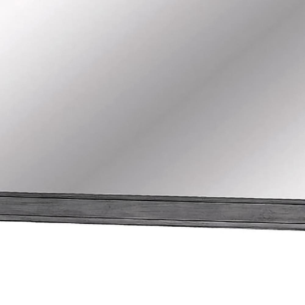 Mirror with Wooden Frame with Molded Trim Gray By Casagear Home BM245932