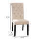 Side Chair with Rolled Button Tufted Back Set of 2 Beige By Casagear Home BM245937