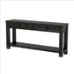 Sofa Table with 4 Drawers and Thick Block Legs, Antique Black By Casagear Home